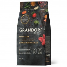 GRANDORF FRESH DOG Lamb JUNIOR MEDIUM&MAXI сухой корм для юниоров средних и крупных пород, ягненок, батат