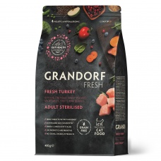 GRANDORF FRESH CAT Turkey STERILISED сухой корм для стерелизованных кошек, индейка, батат