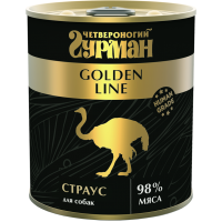 Четвероногий Гурман Golden консервы для собак натуральный страус