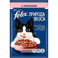 Felix Природа вкуса пауч консервы для взрослых кошек с лососем 85 г