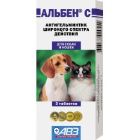Альбен С для собак и кошек (АгроВетЗащита), уп. 6 таб