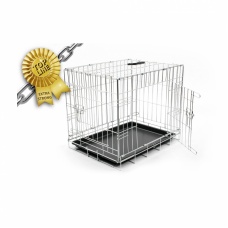 DUVO+ Клетка для собак двухдверная "Pet Kennel Top Line", серебристая