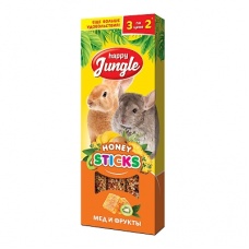 Happy Jungle Палочки для крупных грызунов мед и фрукты 3 шт