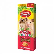 Happy Jungle Палочки для мелких грызунов мед и ягоды 3 шт