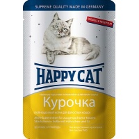 ХэппиКэт паучи для кошек в соусе, курочка ломтики, 0,1 кг 1002305