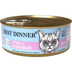 Best Dinner Exclusive Vet Profi Urinary консервы для кошек желе Утка с клюквой
