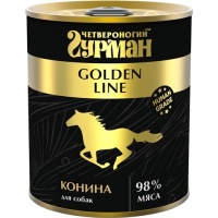 Четвероногий Гурман Golden консервы для собак Конина натуральная в желе