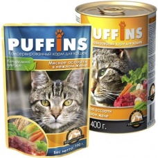 Puffins пауч для кошек Мясное ассорти в желе